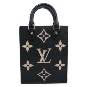 Louis Vuitton Petite Sac Plat Bicolor Amplant Handbag Black Beige